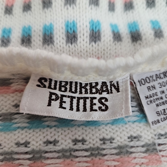 Vintage Suburban Petites Pastel Pink & Blue Sweater Vest Size Small Women's Q5 - Picture 8 of 9